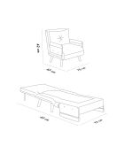 Divano letto Cosmo a 1 posto Teddy bianco - 77x70x82 cm