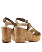 Sandalias Brescia de ante marrón con tacón - Tacón 8 cm