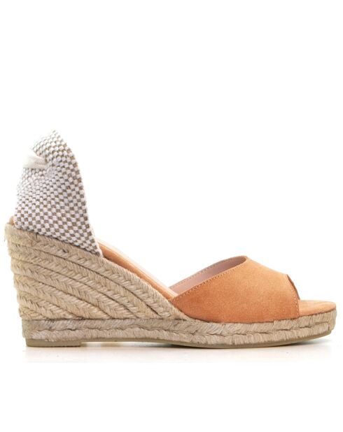 Sandales à talon en daim Ana Belen marron - Talon 6,5cm