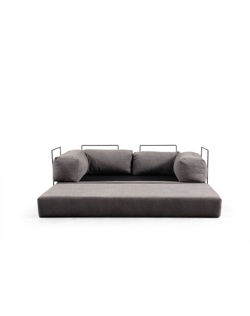 Canapé-lit 2 places Via Con gris - 200x100x80 cm