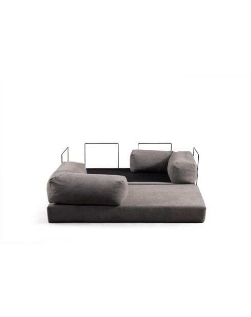 Canapé-lit 2 places Via Con gris - 200x100x80 cm