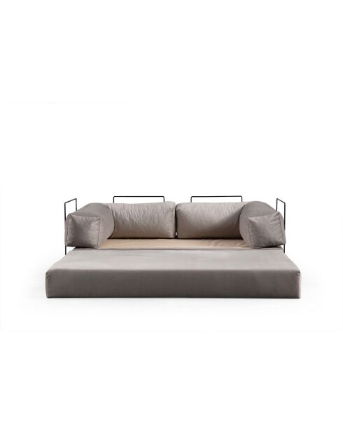 Via Con 2-Sitzer-Schlafsofa hellgrau - 200x100x80 cm