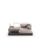 Via Con 2-Sitzer-Schlafsofa hellgrau - 200x100x80 cm