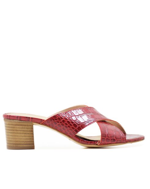 Rode leren sandalen - hak van 5,5 cm