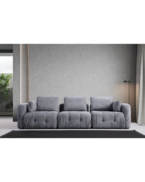 Amaris graues 3-Sitzer-Sofa - 290x100x65 cm