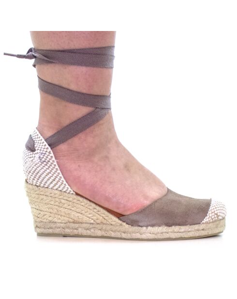 Sandales à talon en daim Martina taupe - Talon 7,3cm