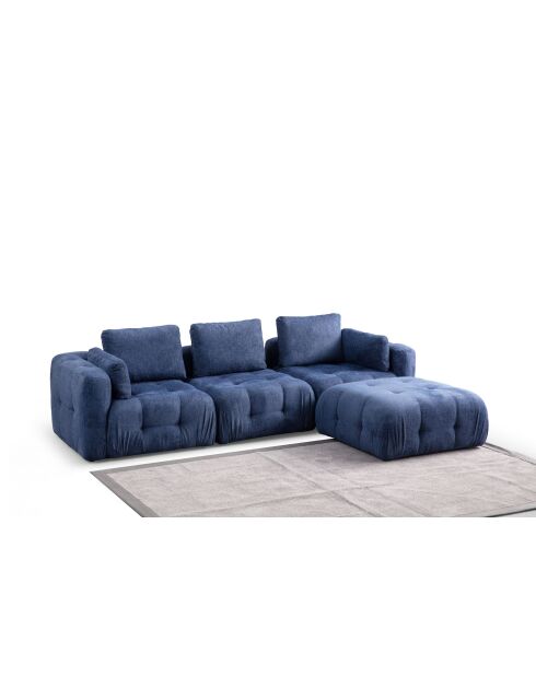 Amaris 3-Sitzer-Ecksofa mit marineblauer Ottomane - 290x200x100x65 cm