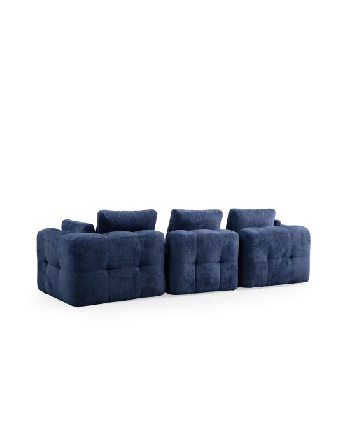 Amaris 3-Sitzer-Ecksofa mit marineblauer Ottomane - 290x200x100x65 cm