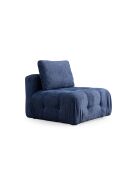 Amaris 3-zits hoekbank met marineblauwe voetenbank - 290x200x100x65 cm