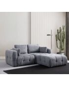 Amaris 2-Sitzer-Ecksofa mit grauer Ottomane - 180x120x65 cm