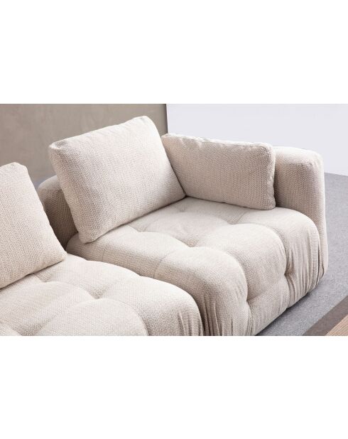 Amaris 2-Sitzer-Ecksofa mit beiger Ottomane - 180x120x65 cm