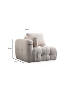 Amaris 2-Sitzer-Ecksofa mit beiger Ottomane - 180x120x65 cm
