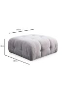 Amaris 2-zits hoekbank met lichtgrijze voetenbank - 180x120x65 cm