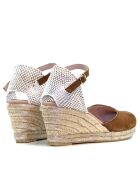 Sandalias Nira con tacón de gamuza marrón