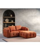Amaris 2-zits hoekbank met oranje voetenbank - 180x120x65 cm