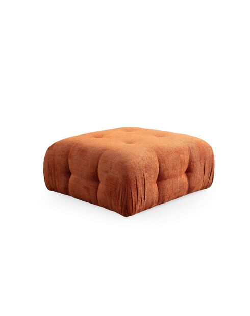 Divano angolare Amaris a 2 posti con pouf arancione - 180x120x65 cm