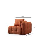 Amaris 2-zits hoekbank met oranje voetenbank - 180x120x65 cm