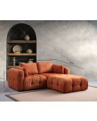 Amaris 2-zits hoekbank met oranje voetenbank - 180x120x65 cm