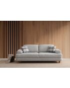 Divano letto 3 posti Joli crème bleu - 225x100x75 cm