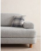 Divano letto 3 posti Joli crème bleu - 225x100x75 cm