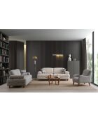 Divano letto 3 posti Joli crème bleu - 225x100x75 cm