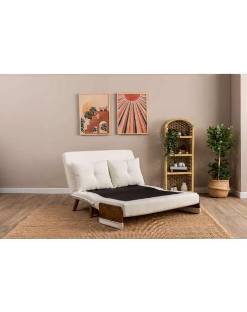 Cosmo Teddy weißes 2-Sitzer-Schlafsofa - 78x120x82 cm