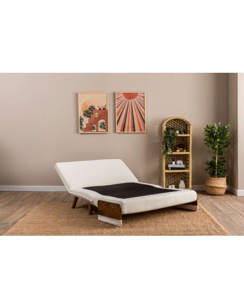 Cosmo Teddy weißes 2-Sitzer-Schlafsofa - 78x120x82 cm