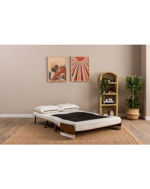 Cosmo Teddy weißes 2-Sitzer-Schlafsofa - 78x120x82 cm