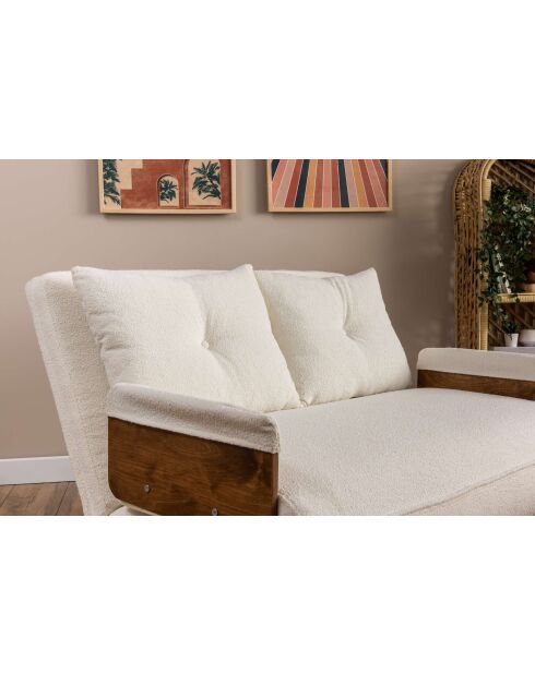 Cosmo Teddy weißes 2-Sitzer-Schlafsofa - 78x120x82 cm