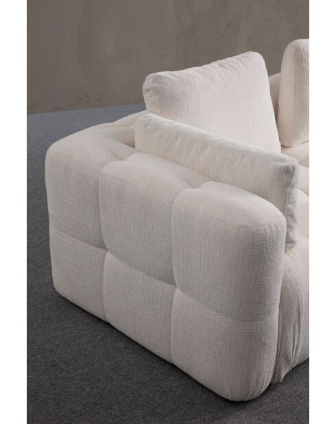 Amaris 2-zits hoekbank met witte voetenbank - 180x120x65 cm