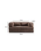 Via Con 2-Sitzer-Schlafsofa braun - 200x100x80 cm