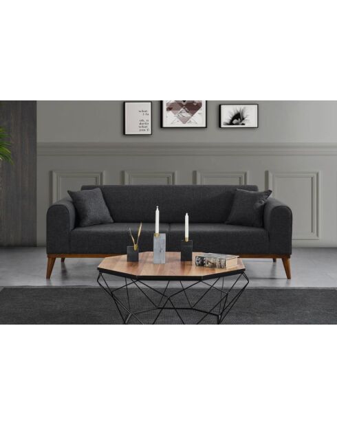 Sofá cama Cofi de 3 plazas antracita - 222x90x80 cm