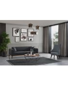 Sofá cama Cofi de 3 plazas antracita - 222x90x80 cm