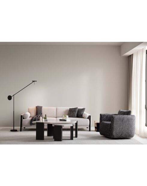 Nora beige 3-zitsbank - 235x67x100 cm