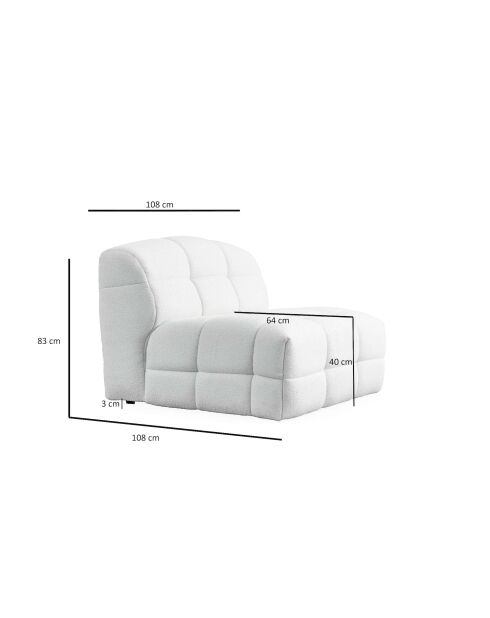 Pescara O1 weißes 1-Sitzer-Sofa - 108x108x83 cm