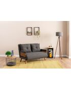 Cosmo 2-zits slaapbank donkergrijs - 78x120x82 cm