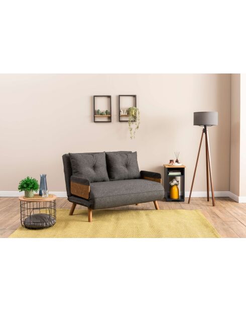 Cosmo 2-zits slaapbank donkergrijs - 78x120x82 cm
