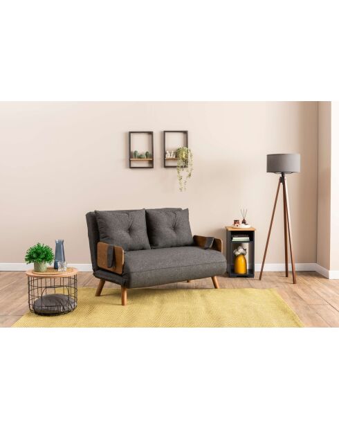 Cosmo 2-zits slaapbank donkergrijs - 78x120x82 cm