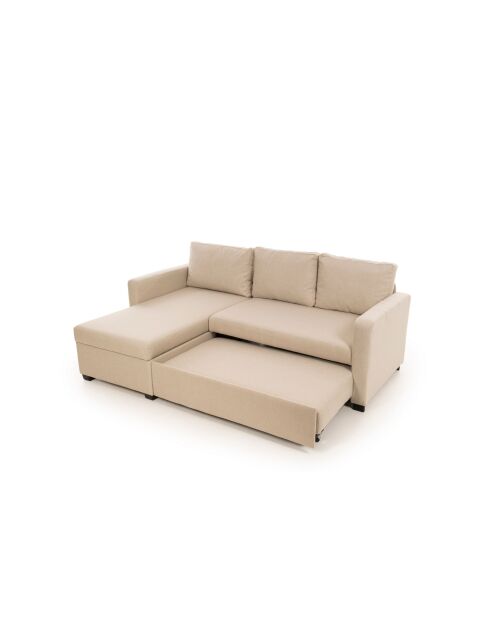 Canapé-lit d'angle Kado crème - 140x190 cm