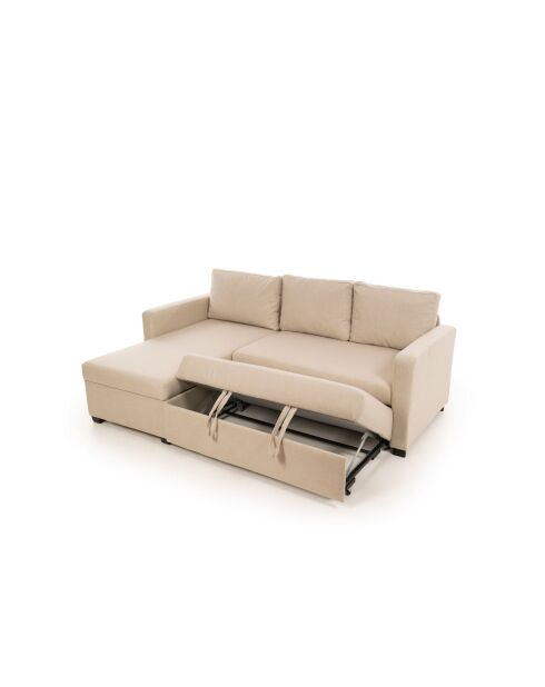 Canapé-lit d'angle Kado crème - 140x190 cm