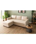 Canapé-lit d'angle Kado crème - 140x190 cm