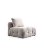 Canapé d'angle Canapé 3 places Amaris avec pouf beige - 290x200x100x65 cm