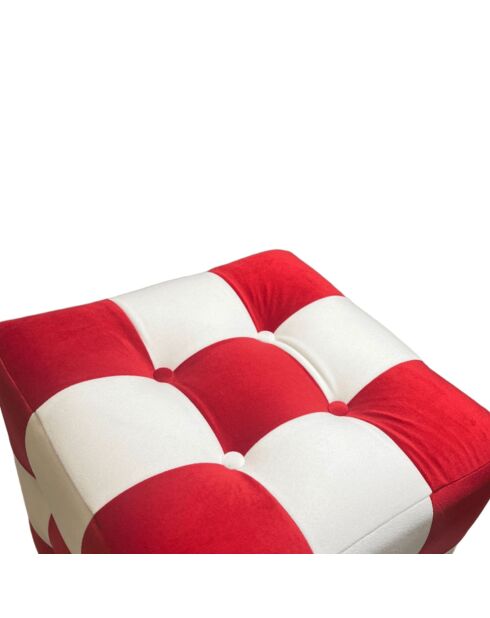 Pouf Patchwork rouge, blanc - 42x42x42 cm