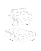 Cosmo bohemian mink 2-zits slaapbank - 78x120x82 cm