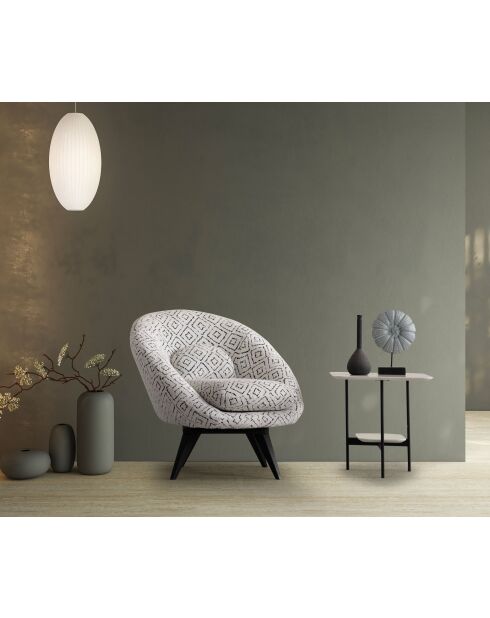 Sedia Caprice Wing bianca, nera - 75x70x80 cm