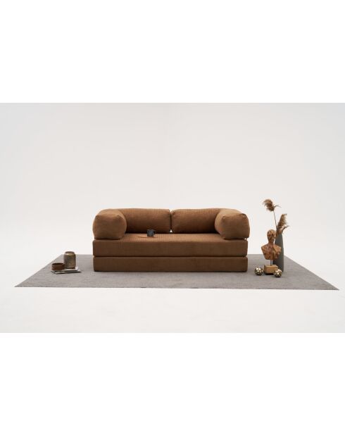 Comfort v2 braunes 3-Sitzer-Sofa - 190x95x75 cm