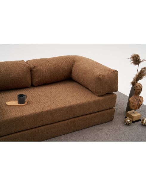 Comfort v2 braunes 3-Sitzer-Sofa - 190x95x75 cm