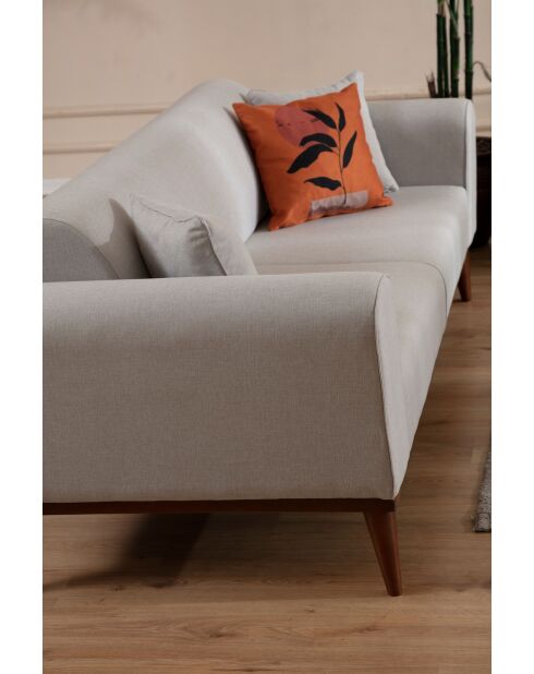 Canapé-lit 3 places Cofi crème - 222x90x80 cm