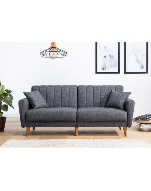 Canapé-lit 3 places Aqua gris foncé - 205x85x85 cm