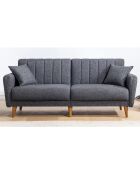 Canapé-lit 3 places Aqua gris foncé - 205x85x85 cm